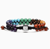 Sacred Spectrum: Double-Row Chakra Gemstone Harmony Bracelet