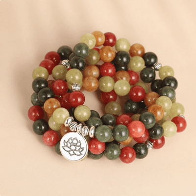 Earthen Harmony Multi-Jasper Alashan Mala Bracelet
