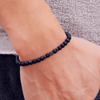 Sacred Strength Lava Stone Cross Bracelet