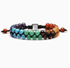 Sacred Spectrum: Double-Row Chakra Gemstone Harmony Bracelet