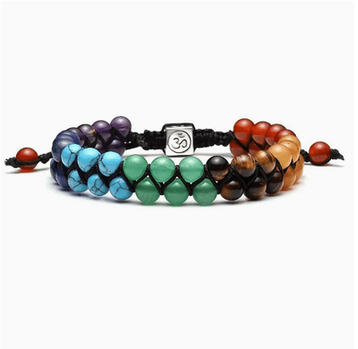 Sacred Spectrum: Double-Row Chakra Gemstone Harmony Bracelet