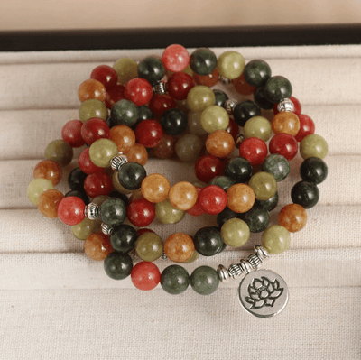 Earthen Harmony Multi-Jasper Alashan Mala Bracelet
