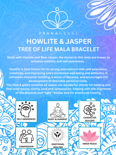 Howlite & Jasper Tree of Life Mala Bracelet