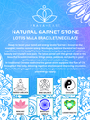 Natural Garnet Stone Lotus Mala Bracelet/Necklace