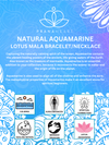 Natural Aquamarine Lotus Mala Bracelet/Necklace