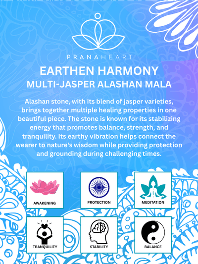Earthen Harmony Multi-Jasper Alashan Mala Bracelet