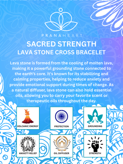 Sacred Strength Lava Stone Cross Bracelet