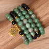 African Jade & Black Onyx Lotus Mala Bracelet/Necklace - Prana Heart: Everyday Mindfulness