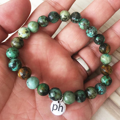 African Turquoise Mala Bracelet - Prana Heart: Everyday Mindfulness