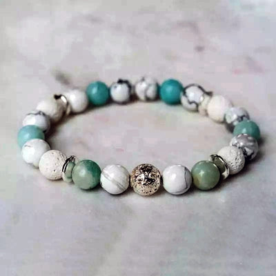 Amazonite & Howlite Calming Diffuser Bracelet - Prana Heart: Everyday Mindfulness