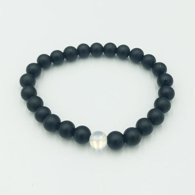 Angel Aura & Black Onyx Bracelet Stack - Prana Heart: Everyday Mindfulness