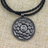 Antique Silver Om Lotus Mandala Pendant Necklace - Prana Heart: Everyday Mindfulness