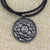 Antique Silver Om Lotus Mandala Pendant Necklace