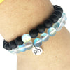 Aqua Aura & Black Onyx Bracelet Stack - Prana Heart: Everyday Mindfulness