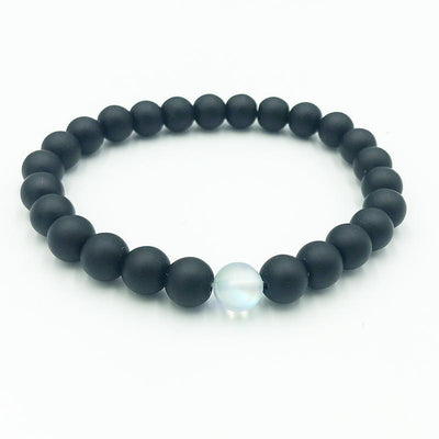 Aqua Aura & Black Onyx Bracelet Stack - Prana Heart: Everyday Mindfulness
