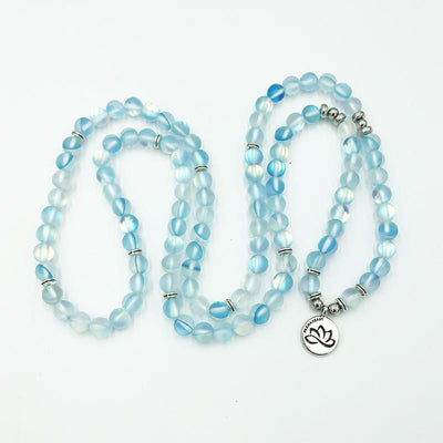 Aqua Aura Lotus Mala Bracelet/Necklace - Prana Heart: Everyday Mindfulness