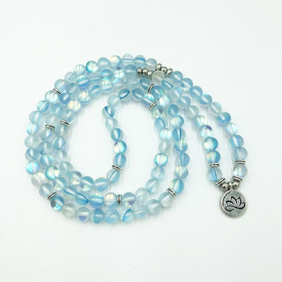 Aqua Aura Lotus Mala Bracelet/Necklace - Prana Heart: Everyday Mindfulness