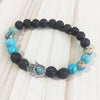 Blue Jasper/Black Lava Hamsa Bracelet - Prana Heart: Everyday Mindfulness