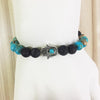 Blue Jasper/Black Lava Hamsa Bracelet - Prana Heart: Everyday Mindfulness