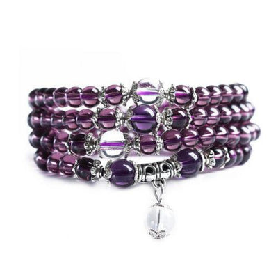Buddhist Amethyst Mala Bracelet - Prana Heart: Everyday Mindfulness