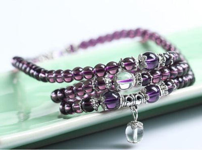 Buddhist Amethyst Mala Bracelet - Prana Heart: Everyday Mindfulness