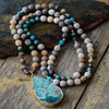 Calming Ocean Jasper Teardrop Necklace - Prana Heart: Everyday Mindfulness