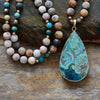Calming Ocean Jasper Teardrop Necklace - Prana Heart: Everyday Mindfulness