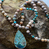 Calming Ocean Jasper Teardrop Necklace - Prana Heart: Everyday Mindfulness
