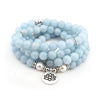 Comforting Caress Blue Chalcedony Mala - Prana Heart: Everyday Mindfulness