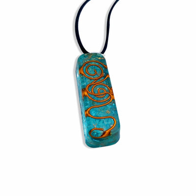 Courage and Confidence Aquamarine Orgone Pendant - Prana Heart: Everyday Mindfulness