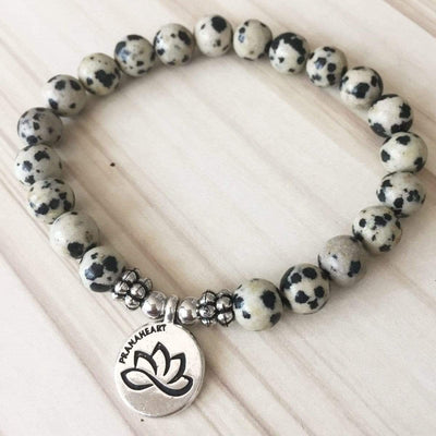 Dalmatian Jasper Mala Bracelet - Prana Heart: Everyday Mindfulness