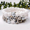 Essential Harmony White Lava and Dalmatian Jasper Diffuser Bracelet Set - Prana Heart: Everyday Mindfulness