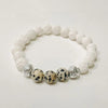 Essential Harmony White Lava and Dalmatian Jasper Diffuser Bracelet Set - Prana Heart: Everyday Mindfulness