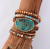 Handmade Natural Ocean Jasper Wrap Bracelet - Prana Heart: Everyday Mindfulness