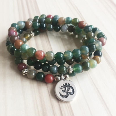 Indian Agate Mala Bracelet/Necklace (108 Beads) - Prana Heart: Everyday Mindfulness
