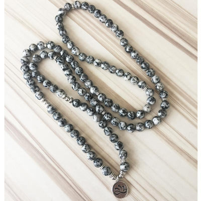 Jasper Stone Lotus Mala - Prana Heart: Everyday Mindfulness