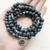Labradorite Om Mala Bracelet/Necklace - Prana Heart: Everyday Mindfulness
