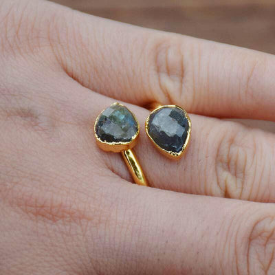 Leafy Labradorite Ring - Prana Heart: Everyday Mindfulness