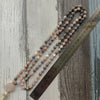 Love and Contentment - Zebra Jasper & Raw Rose Quartz Hand Knotted Mala Necklace - Prana Heart: Everyday Mindfulness