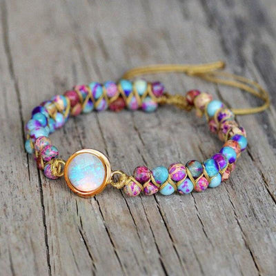 Moon Over the Sea Opal & Sea Sediment Jasper Bracelet - Prana Heart: Everyday Mindfulness