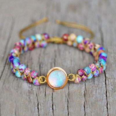 Moon Over the Sea Opal & Sea Sediment Jasper Bracelet - Prana Heart: Everyday Mindfulness