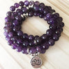 Natural Amethyst Lotus Mala - Prana Heart: Everyday Mindfulness