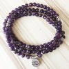 Natural Amethyst Lotus Mala - Prana Heart: Everyday Mindfulness