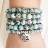 Natural Kiwi Jasper Lotus Mala - Prana Heart: Everyday Mindfulness