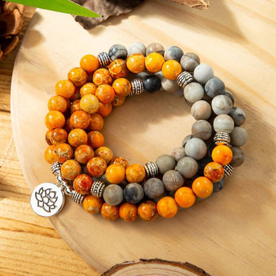 Sun and Sea Picture & Sea Sediment Jasper Mala - Prana Heart: Everyday Mindfulness