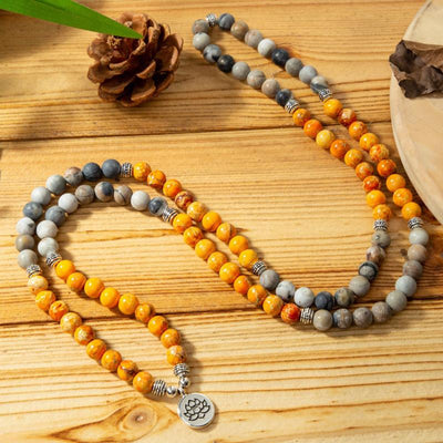 Sun and Sea Picture & Sea Sediment Jasper Mala - Prana Heart: Everyday Mindfulness