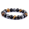 Triple Power Protection Bracelet: Hematite, Obsidian & Tiger's Eye - Prana Heart: Everyday Mindfulness
