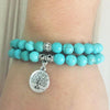 Turquoise Tree of Life Mala Bracelet Stack - Prana Heart: Everyday Mindfulness