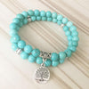 Turquoise Tree of Life Mala Bracelet Stack - Prana Heart: Everyday Mindfulness